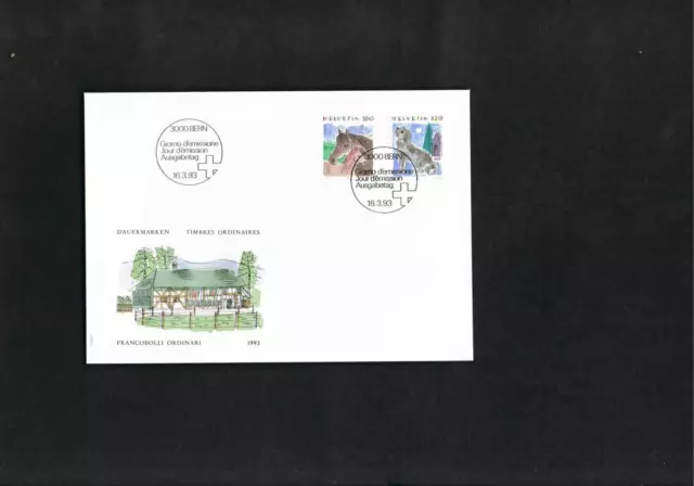 Schweiz - Schmuck - FDC - Mi. Nr. 1491 - 1492 " Freimarken - Tiere " TOP !!!