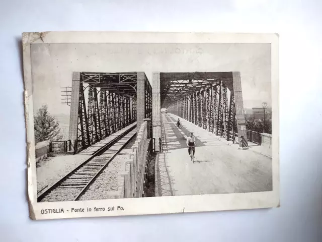 Ostiglia - Ponte in ferro sul Po - Viaggiata 1940