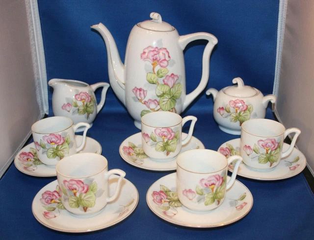 Vintage Teapot / Coffee Set Occupied Japan Ucagco UGC Teacup Creamer Sugar Bowl