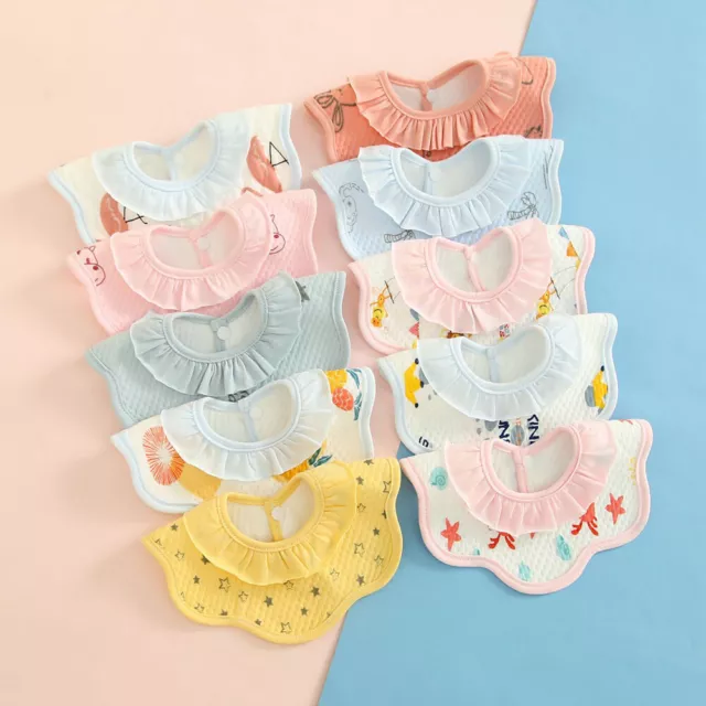 3-pack Newborn Baby Bibs Cotton Plaid Feeding Saliva Towel Waterproof Boys Girls