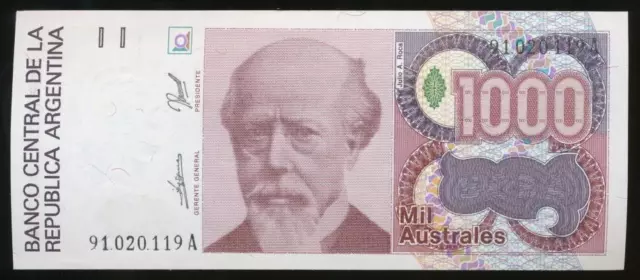 Argentina, Republic, 1000 Australes, 1989, P#329a - Uncirculated