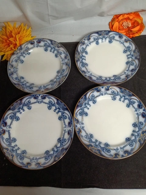 4 IRIS Royal Staffordshire "Iris" Luncheon/Dessert Sized Flow READ 7"