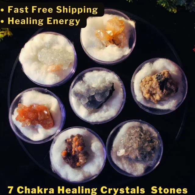 7 Chakra Collezione di pietre preziose naturali miste curative Cristalli...