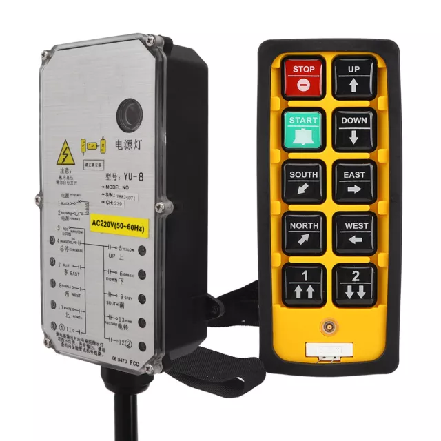 YU-8A Industrial Crane Radio Wireless Remote Control Waterproof Hoist Controller