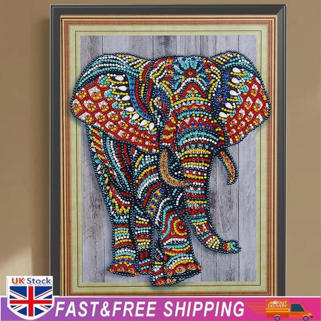 5D DIY Partial Special Shaped Drill Diamond Painting Kit Elephant Decoration
