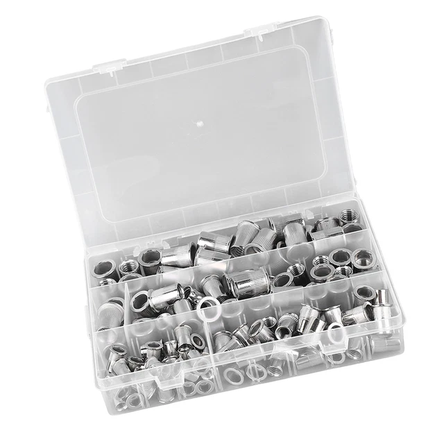 120 pz kit assortimento fissaggio dado filettato dado rivetto M6 M8 M10 M12