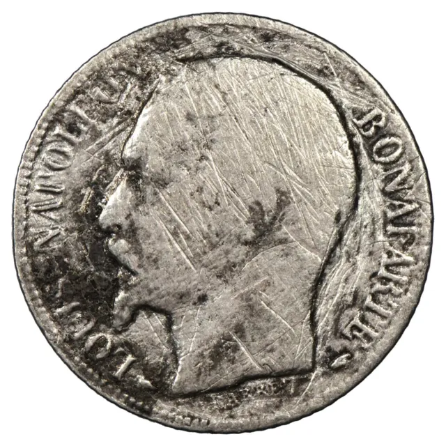 Frankreich louis Napoleon Bonaparte 1 Franc 1852 Silber 2ème Rép. F.212 Gad.458