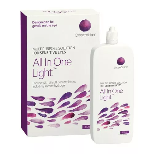 Coopervision All In One Light multipurpose contact lens solution 3x250ml 3month