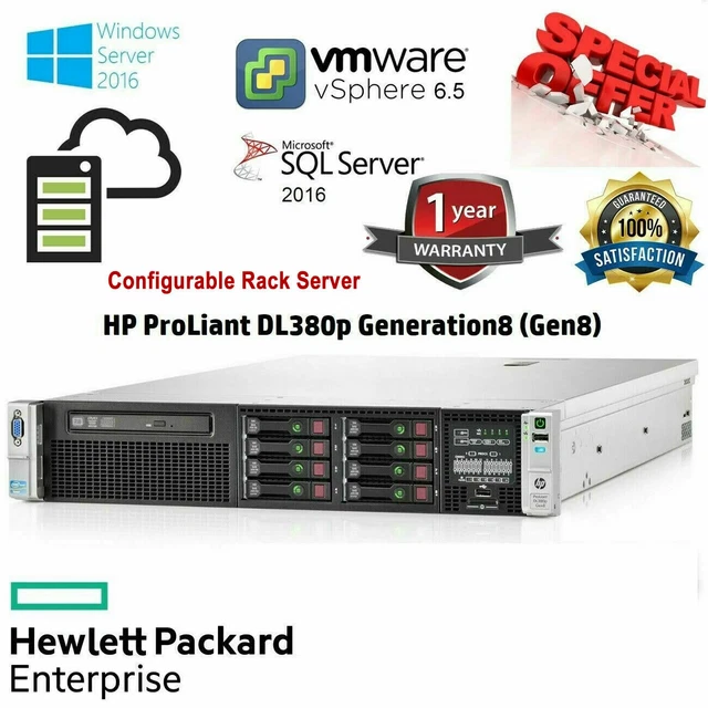 HP DL380P GEN8 G8 8*SFF Configurable Rack Server 2x Xeon V2 64GB RAM 2 ...