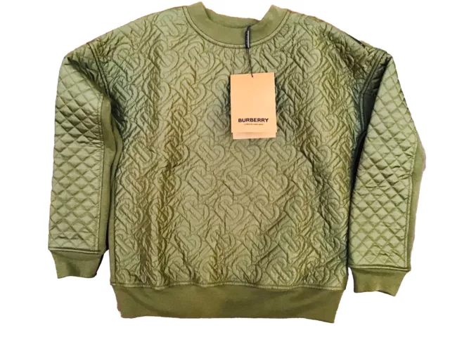 Burberry boys sweatshirt Olive 10 Years RRP £190 Now £69