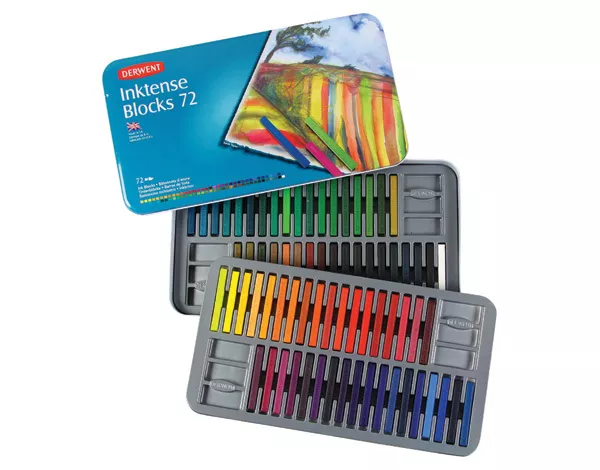 Derwent Inktense Blocks 72 Tin Complete Set of Water-Soluble Colour Sticks