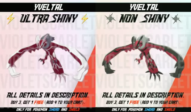 Yveltal ⚡Shiny⚡/Normal 6Iv Battle Ready Vgc 22 - Pokemon Sword And Shield