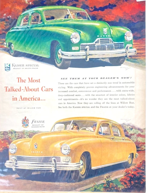 Vintage KAISER Special Frazier Most Talked About Car 1946 Magazine Print Ad BG27