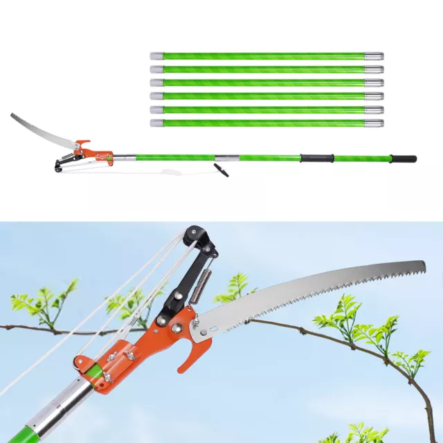 26 Ft Tree Pole Pruner Garden Tool Extendable Tree Branch Long Reach Limb Cutter