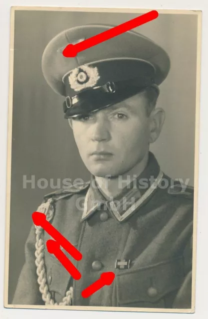 121308, Portraitfoto Heer Unteroffizier, Orden: Schützenschnur Feldspange, 1942