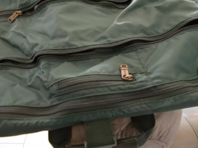Tumi Green Ballistic Nylon Garment Suit Bag w Strap Luggage Bi-Fold 7
