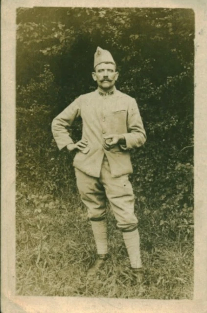 Antique Soldier Taking Break 832 WWAR 14/18 Photo Card