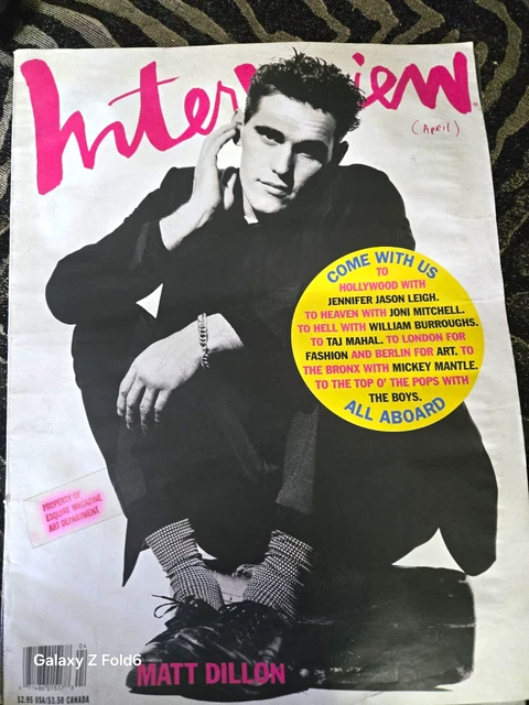 ANDY WARHOL INTERVIEW MAGAZINE - MATT DILLON - Joni Mitchell