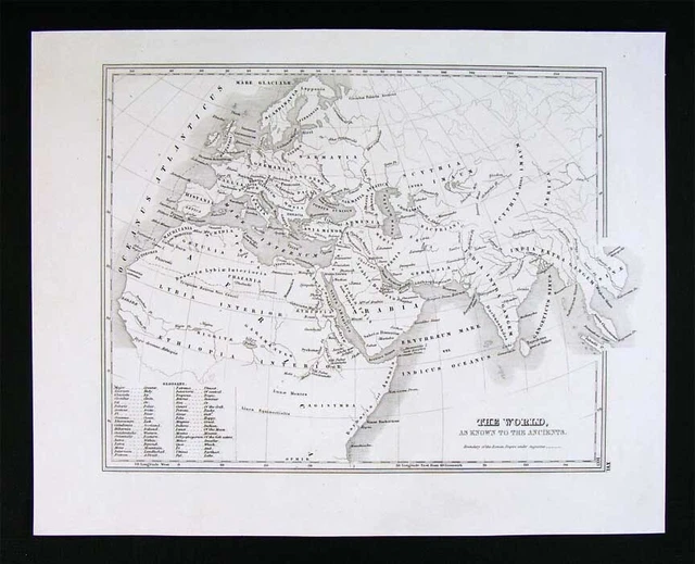 1847 Map - Ancient World - Roman Empire Augustus Boundaries Europe Africa Asia