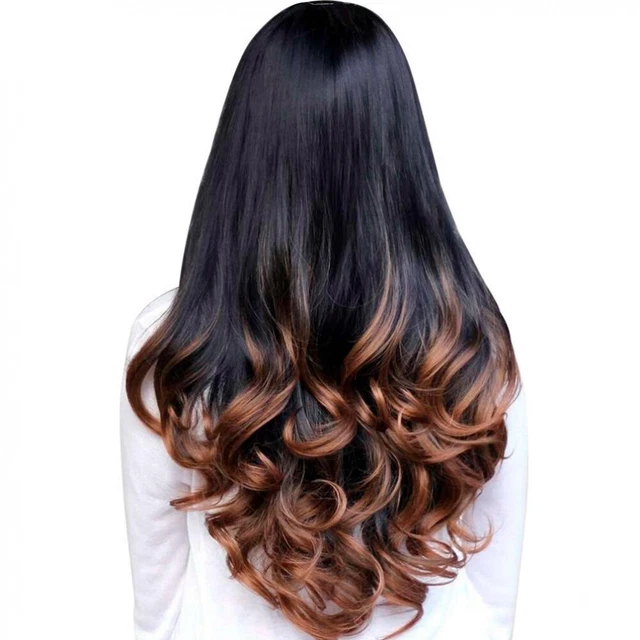 Parrucca Cosplay Donna 68cm Big Wave Curly Wavy Sfumatura Colore Cosplay Lolita