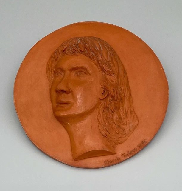 Bas Relief En Terre Cuite Profil Femme March Talens 1985 Signe C3913