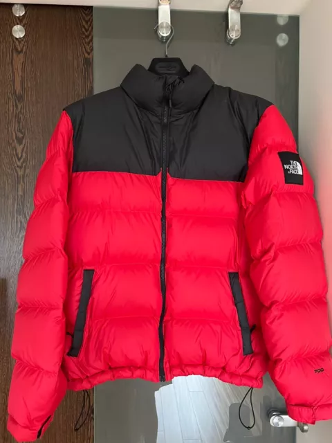 Giacca originale The North Face Down Nuptse 1996 rosso/nero large (L)