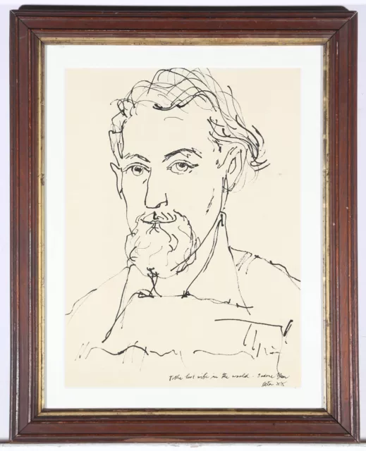 Peter Collins ARCA - 20th Century India Ink, The Artist's Self Portrait 3