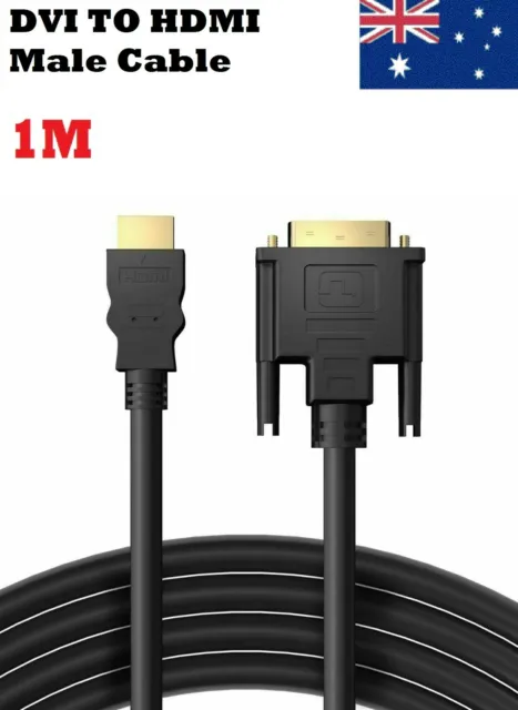 DVI to HDMI Cable Cord Adapter Monitor Lead HD 15Pin 1080P Converter Laptop