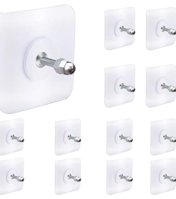 CONF 10 Ganci Da Parete A 3 Punte In Nylon | Porta Oggetti, Attrezzi, Decorazioni - Foto 4