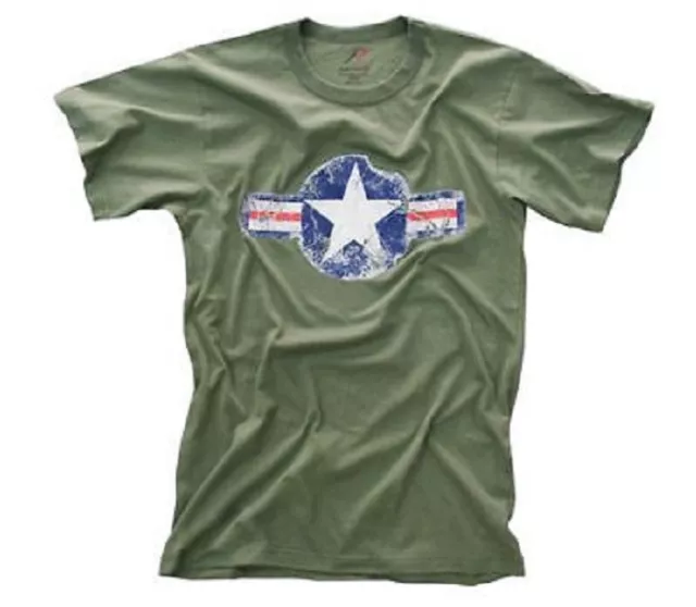 US Airborne Vintage Army Star Usaf Military Shirt TShirt Od Green