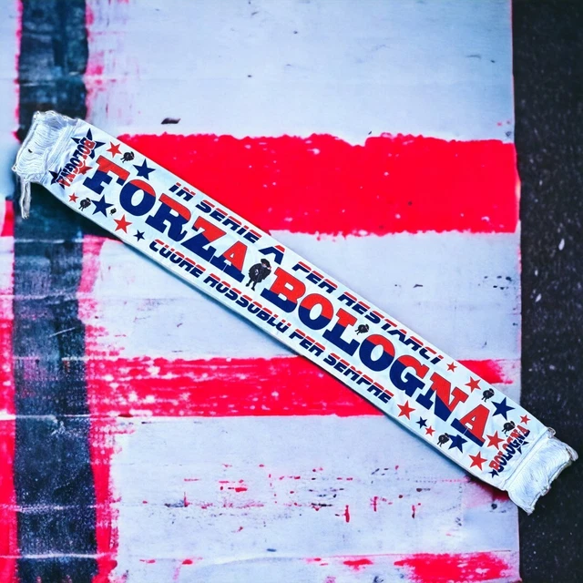 Sciarpa Ufficiale Bologna 1909 - Raso Leggero Rossoblu, Doppia Faccia, Con Ologramma Di Autenticit&agrave;