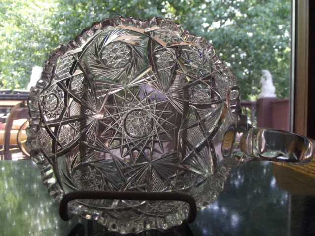Nappy Bowl Relish American Brilliant Period Cut glass Crystal "DORIS" LUZERNE CO
