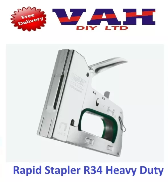 Rapid R34 Flatwire Pro Heavy Duty Hand Staple Tacker Gun