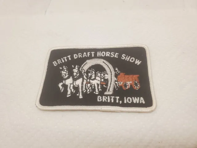 4" X 2-3/4" Cloth Patch Britt Draft Horse Show Britt Iowa