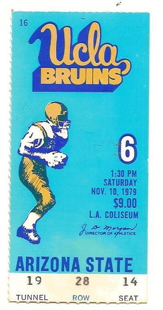 1979 Nov 10th Ticket Stub UCLA vs Arizona State NCAA College Football