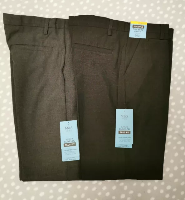 BOYS EXTRA STURDY Plus Fit Stain Resistant School Uniform Trousers Grey  Black £17.99 - PicClick UK
