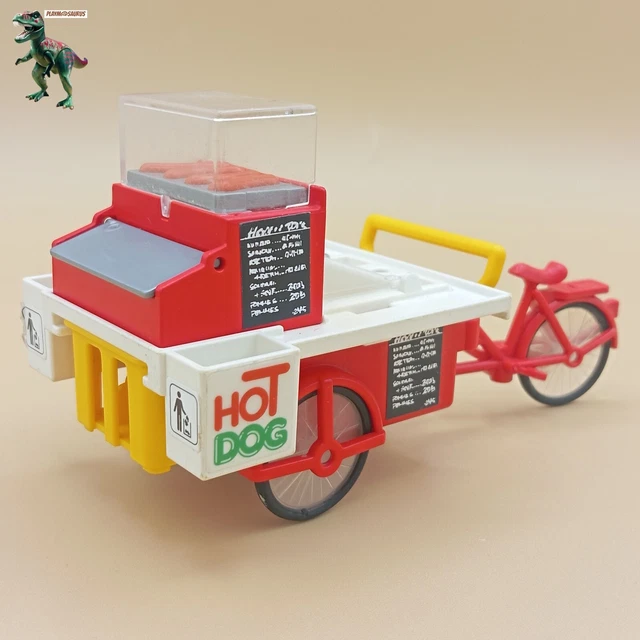 PLAYMOBIL-CARRITO-PUESTO-ROJO-PERRITOS-CALIENTES-HOT DOG-VINTAGE - Main Image