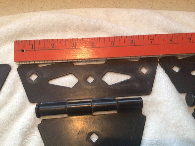 3-Black T-Strap Hinges Cast Iron Heavy Duty 10” Barn Door Fence Gate 12