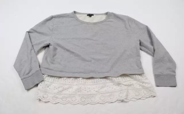 J crew deals eyelet hem sweatshirt