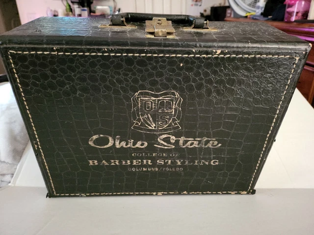 Kit de peluquería vintage del estado de Ohio estuche/caimán tronco pequeño