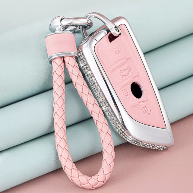 Bling Diamond Metal Car Remote Key Fob Cover Case For BMW 3 5 Series X1 X3 X5 X6