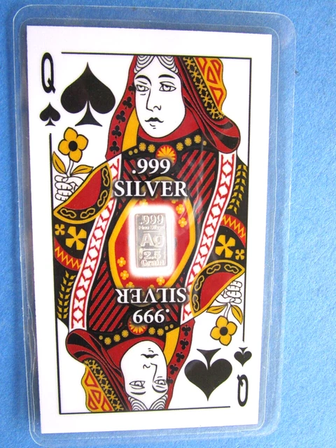 Playing Cards (Queens) with 2.5 Grain .999 Fine Silver Bar