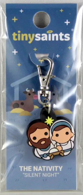 Tiny Saints The Nativity Silent Night CHARM NEW Lanyard Backpack Purse Gifts