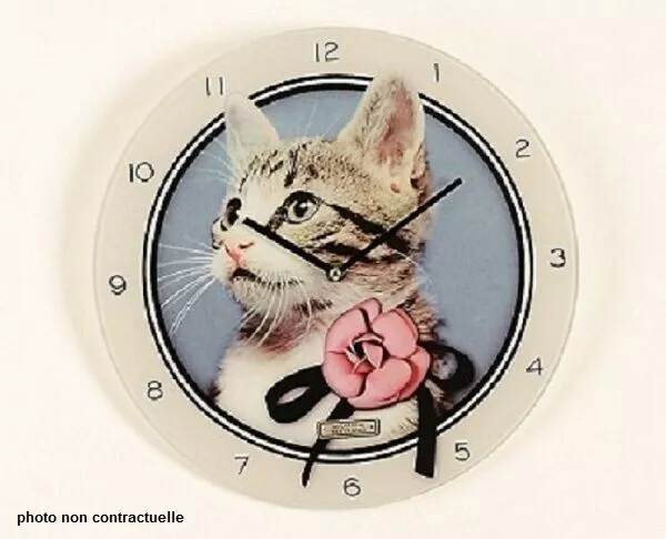 Les cakes de Bertrand Horloge ronde 30 cm chat Charlie