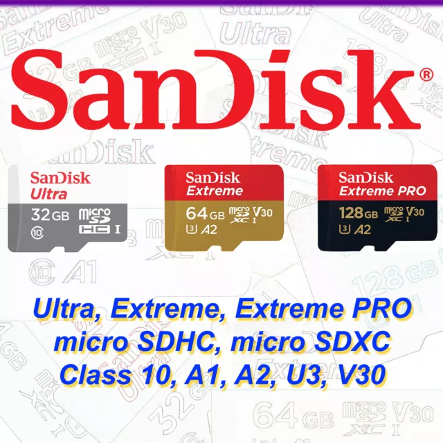SanDisk 128GB 16GB 32GB 64GB 256G 400G Ultra Extreme Pro Memory Card micro SD TF