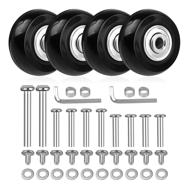 Lot 4 Roulettes Valise 50mm - Roues Universelles Caoutchouc Pour Bagages, Chariots, Poussettes