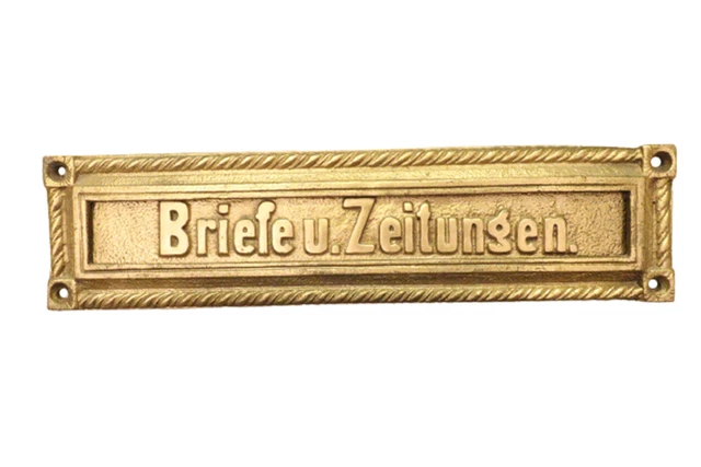 Antiker Briefeinwurf, Briefkasten Briefschlitz Briefklappe Türbeschlag 1905