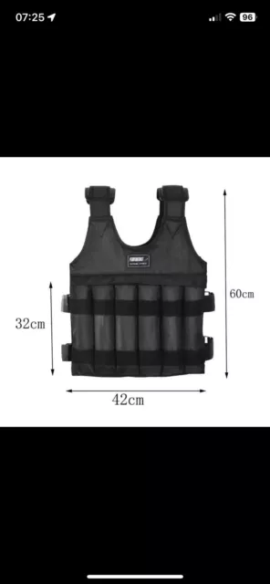 50 kg Adjustable Weight Vest Weighted Training Exercise. Pull Up, Bar Bell, Card