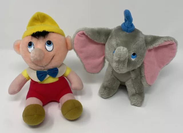 Walt Disney Animated Classic Film 6" Stuffed Plush Pinocchio Dumbo Toys Vintage