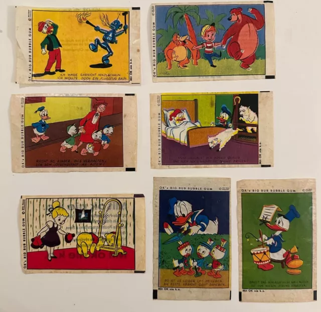 Vintage Disney Ok Big Bub Bubble Gum Wax Cards Lot